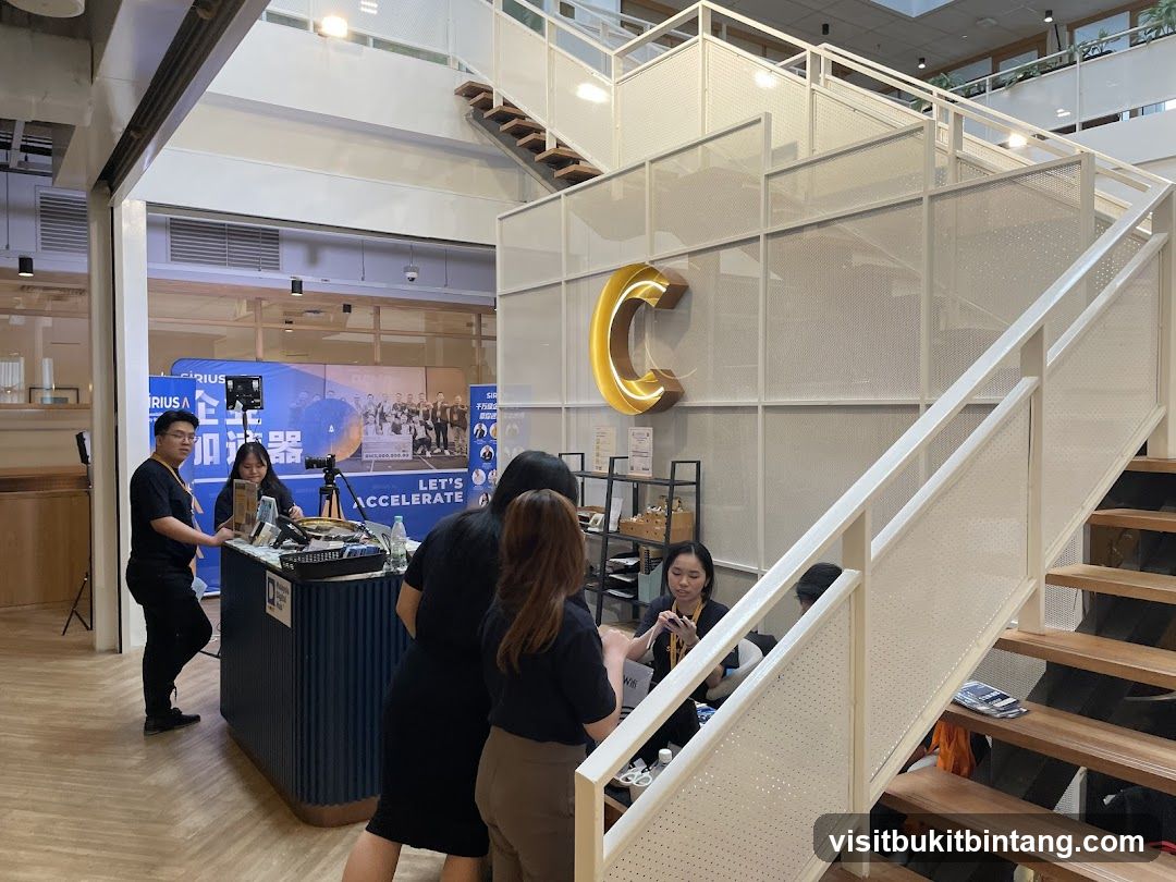 Modern Office Interior with a Large 'C' Logo