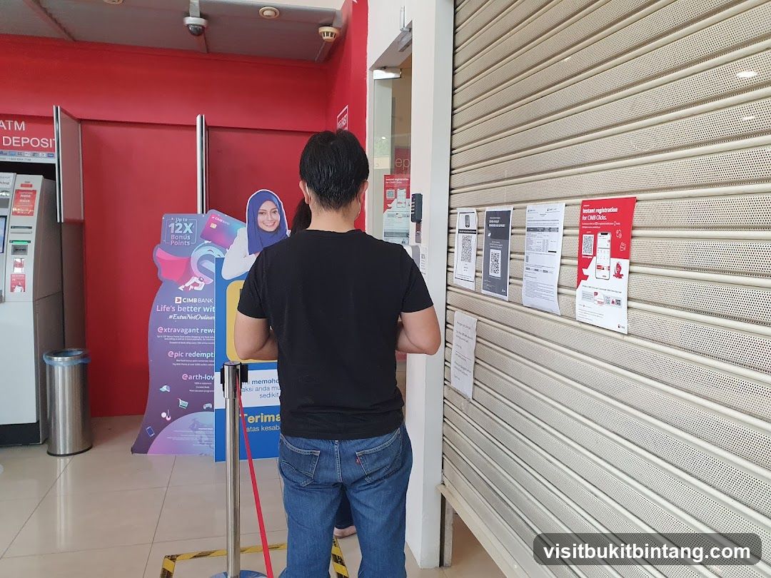 Bank Branch Entrance with Promotional Materials