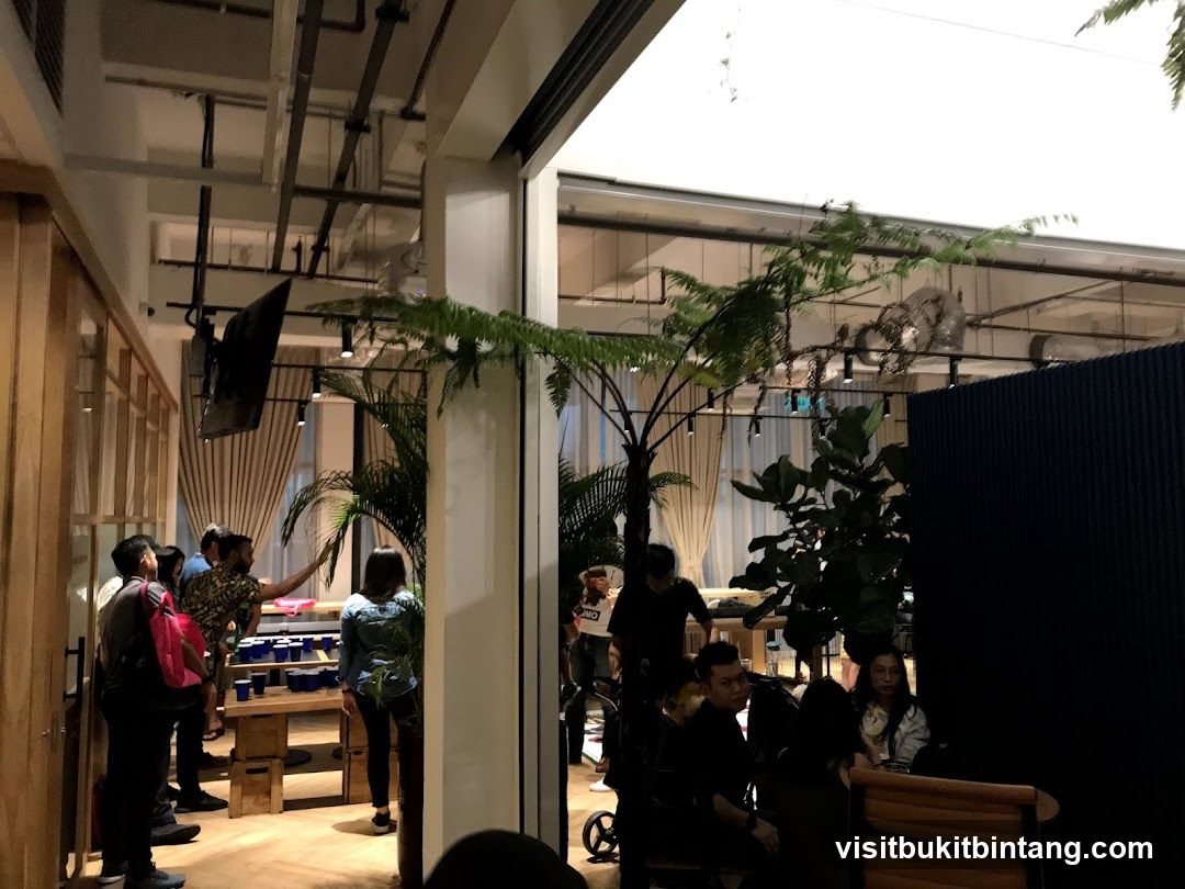 People gathered in a modern indoor space