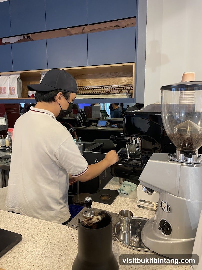 Barista preparing coffee