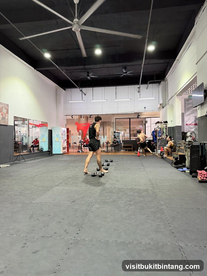 Gym Interior with People Training