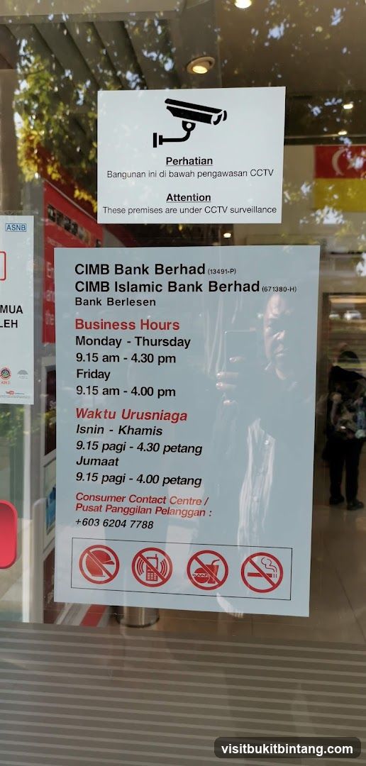 CIMB Bank Business Hours Sign