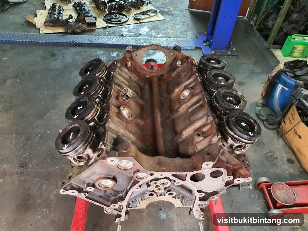 Engine Block with Pistons