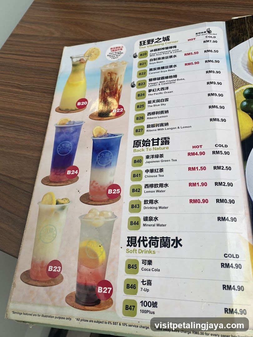 Wild Ocean & Back to Nature Drink Menu