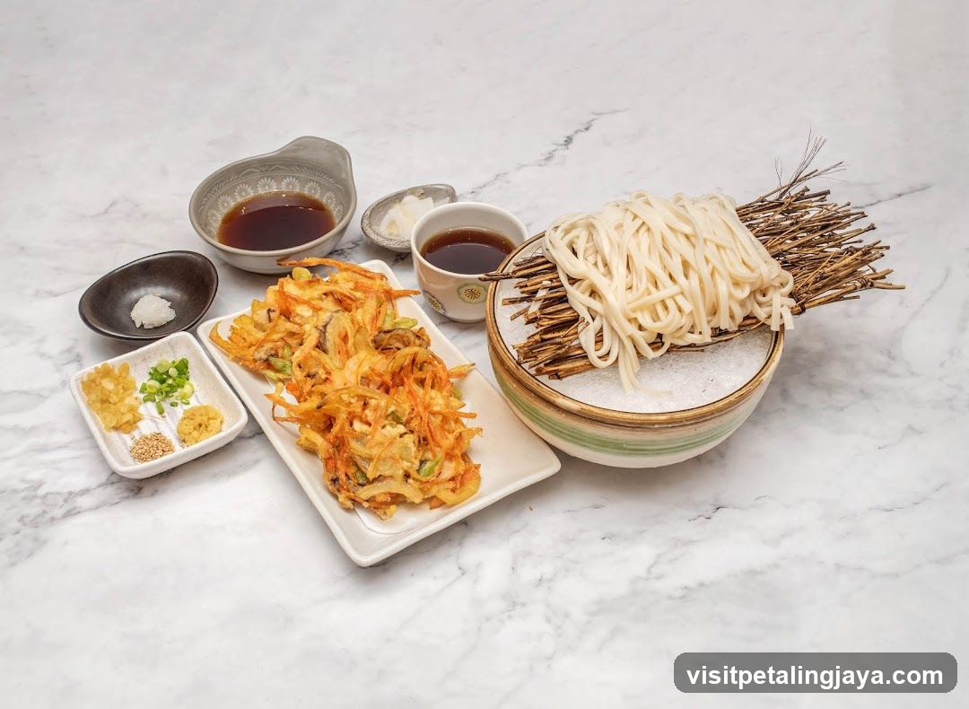 Japanese Noodle Meal with Side Dishes