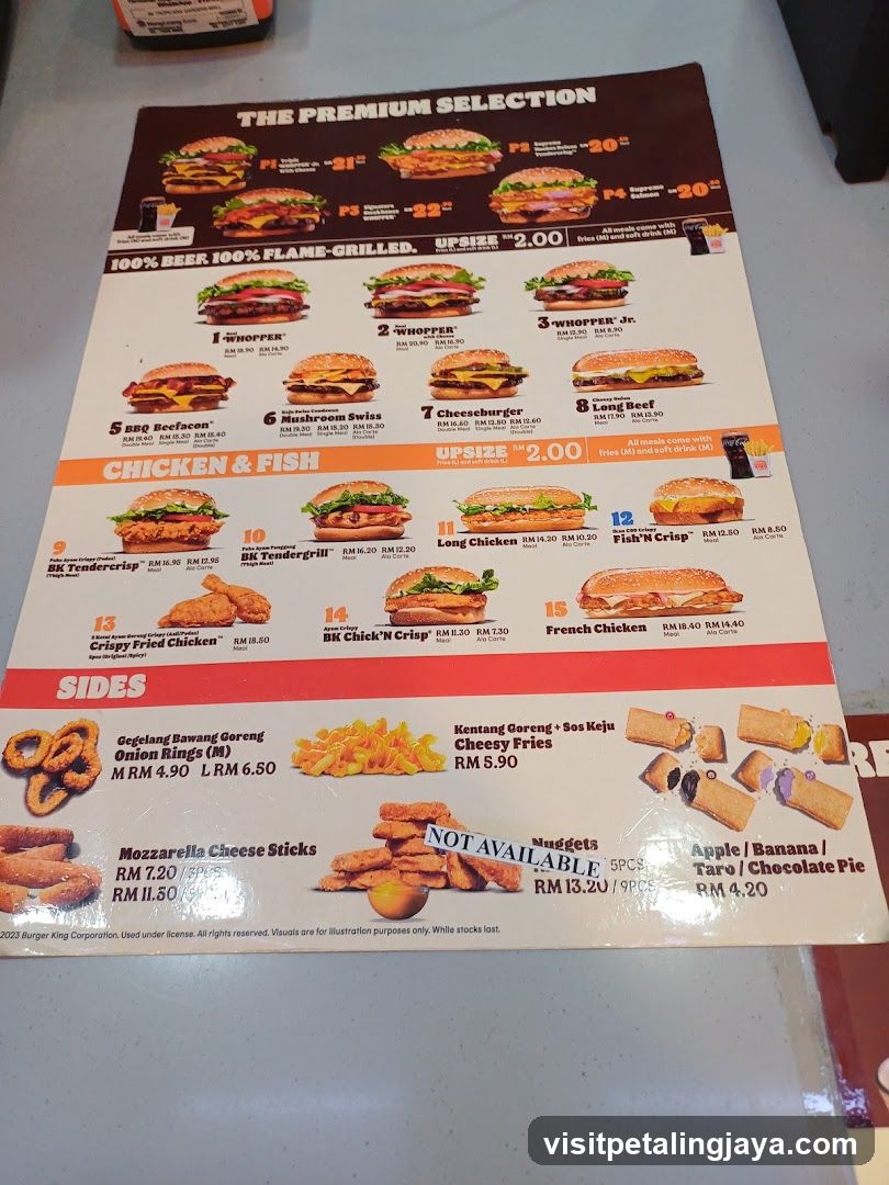 Burger King Menu
