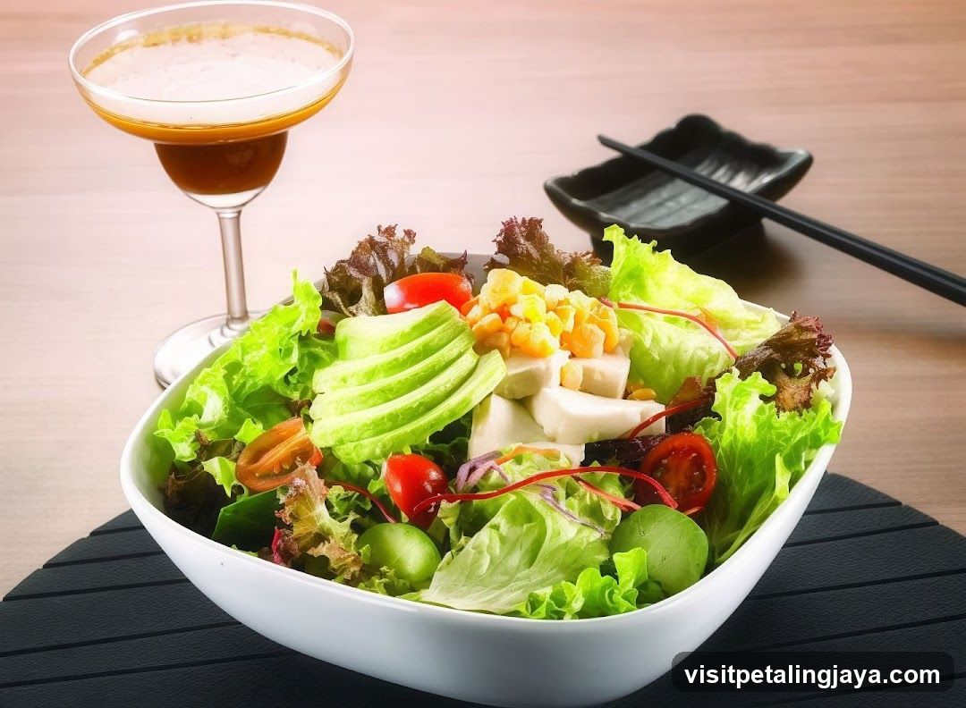 Fresh Salad with Avocado and Dressing