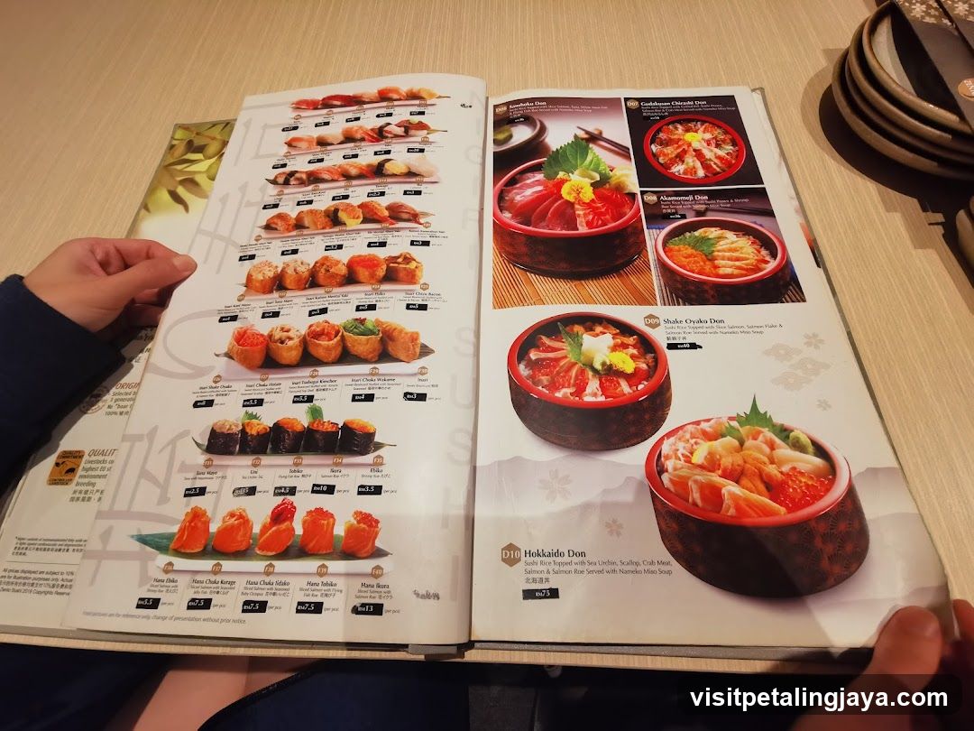 Sushi Restaurant Menu Spread