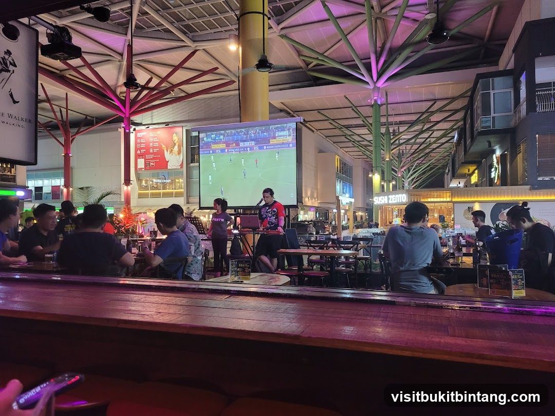 Bar with live music and sports broadcast