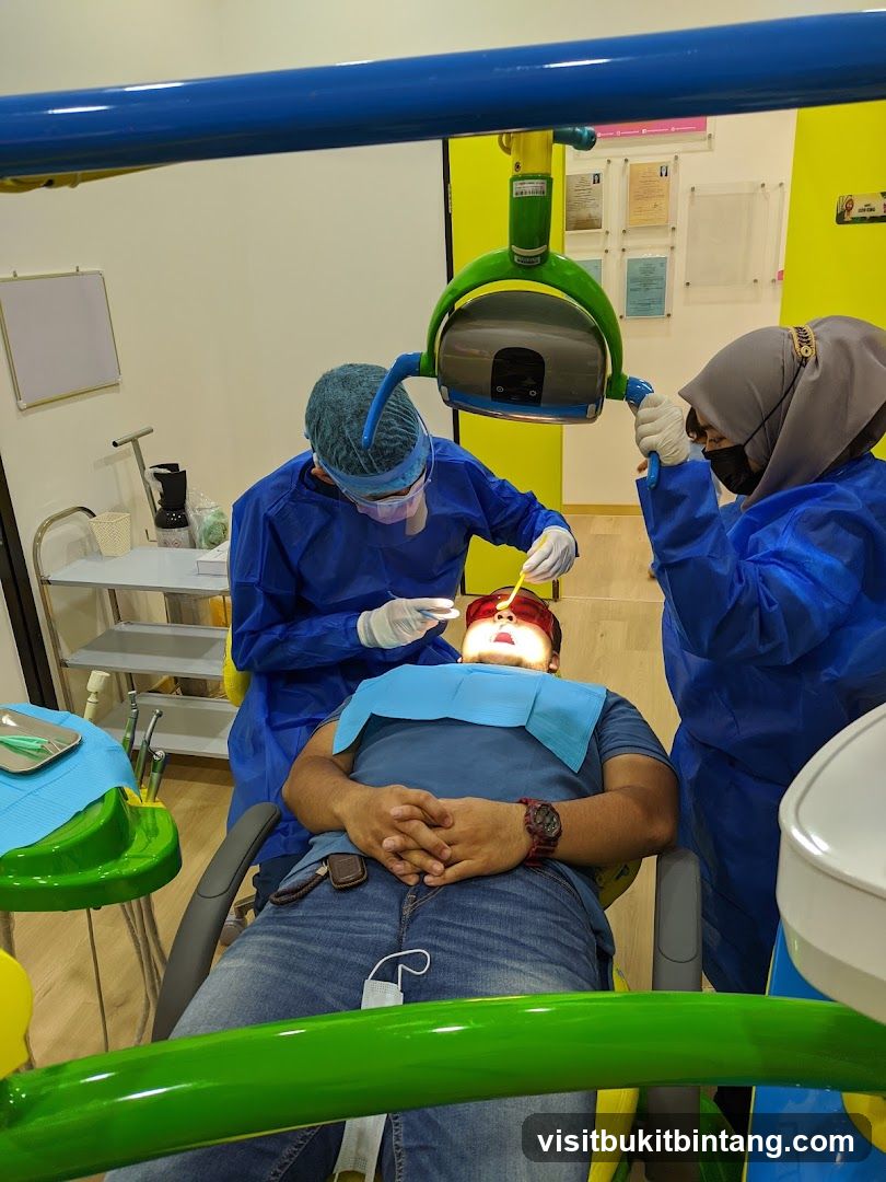 Dentist performing a procedure