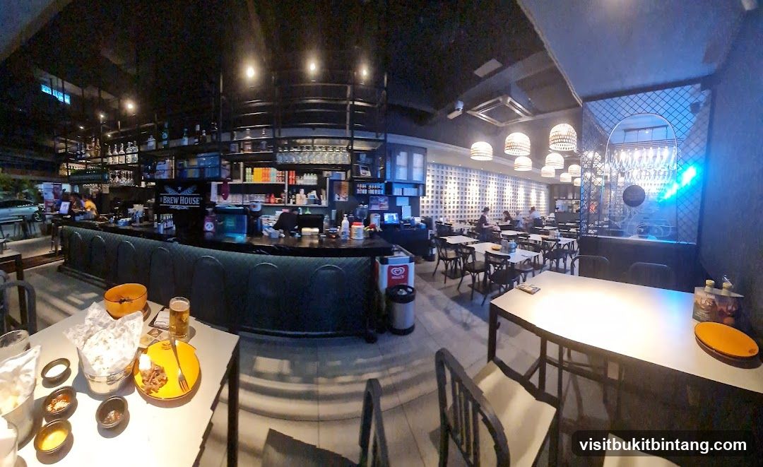 Interior of a restaurant with a bar