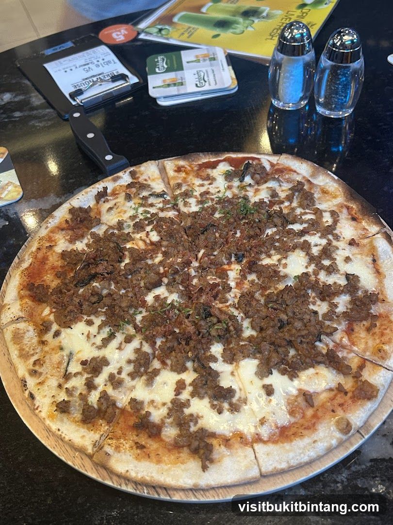 Pizza on a wooden board