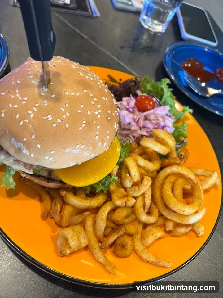 Burger and Curly Fries
