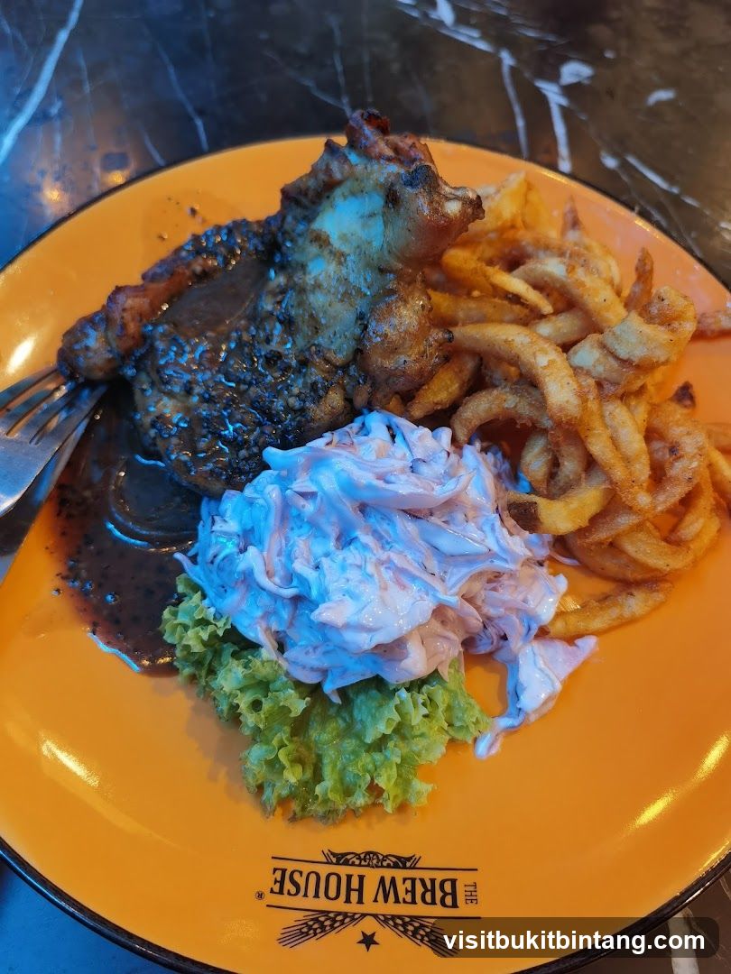 Steak with Fries and Coleslaw