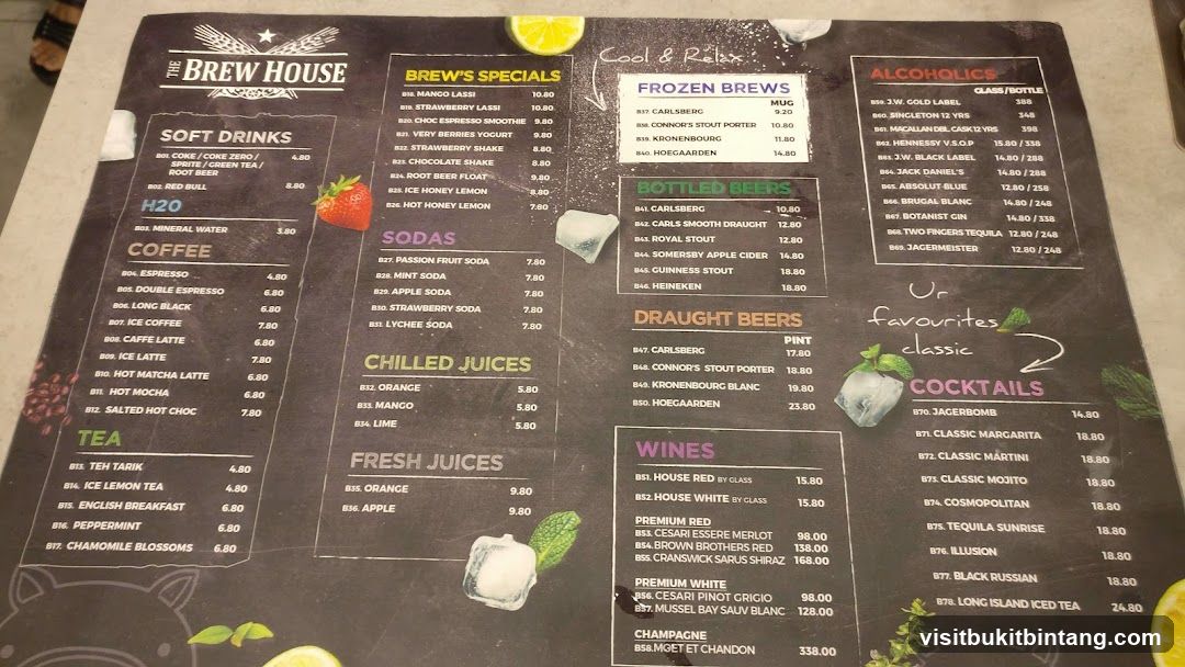 The Brew House Menu