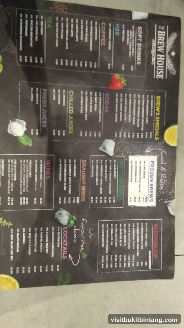 The Brew House Menu