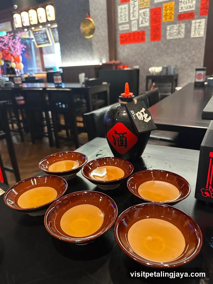 Sake Set in Japanese Restaurant Interior