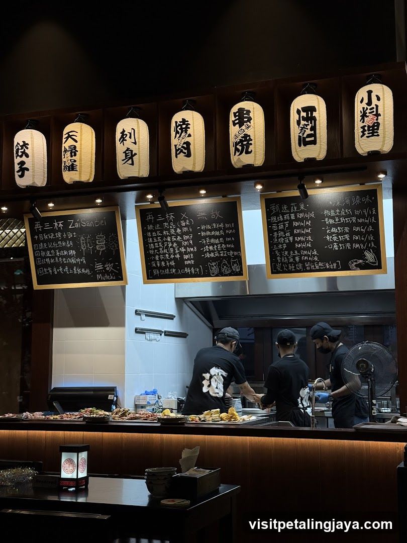 Restaurant Interior with Staff Cooking