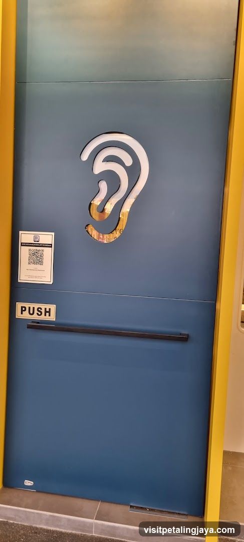 Blue Door with Ear Symbol