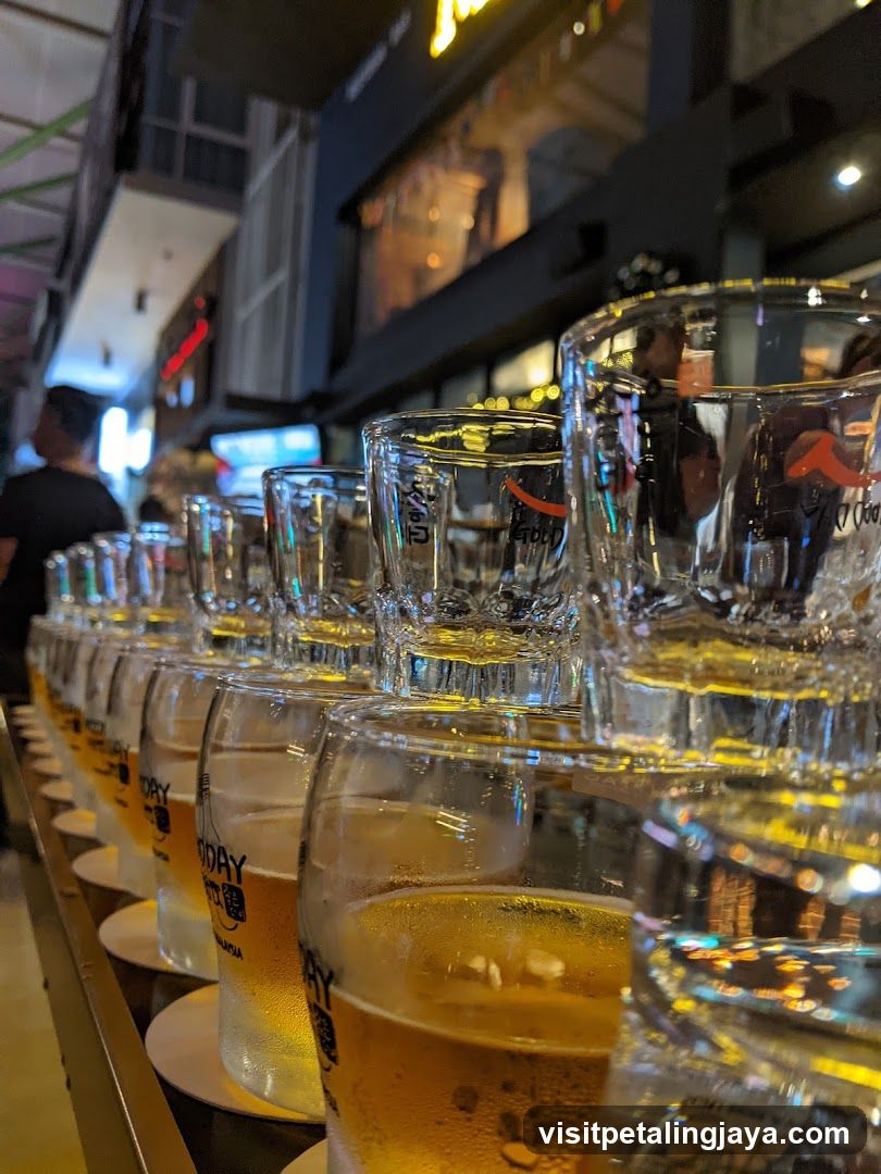 Beer Glasses on Bar Counter