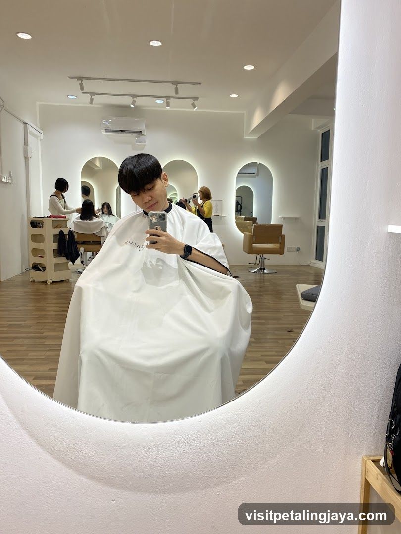 Hair Salon Interior Mirror Selfie