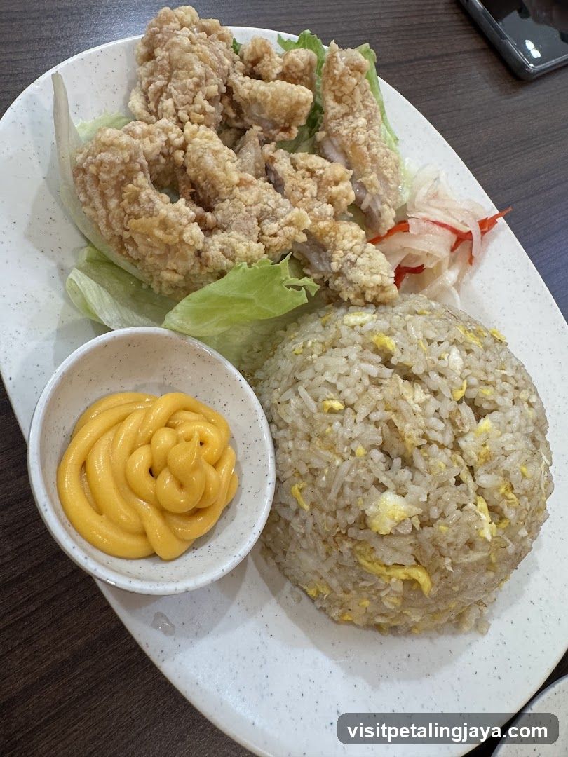 Fried Chicken and Fried Rice Meal