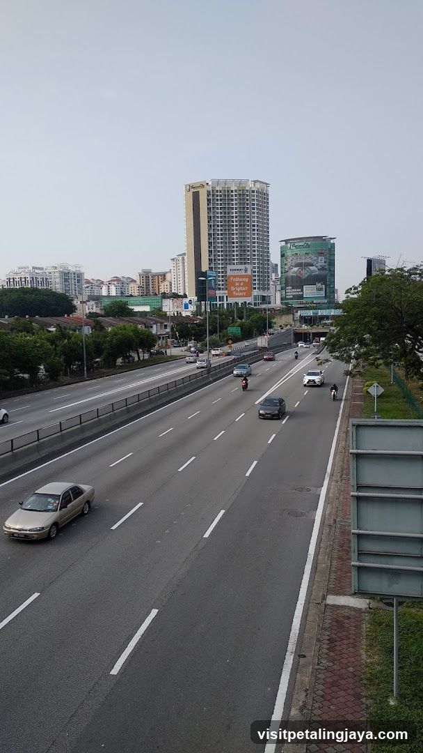 Highway View with Urban Buildings