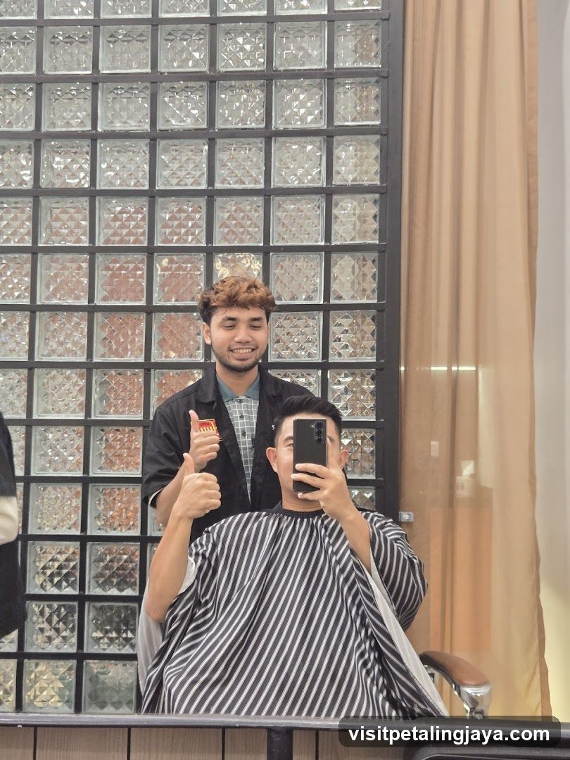 Barber Shop Interior Mirror Selfie