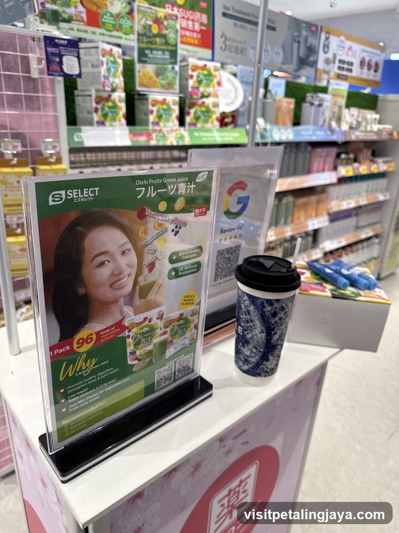 Select Oishi Fruits Green Juice Display