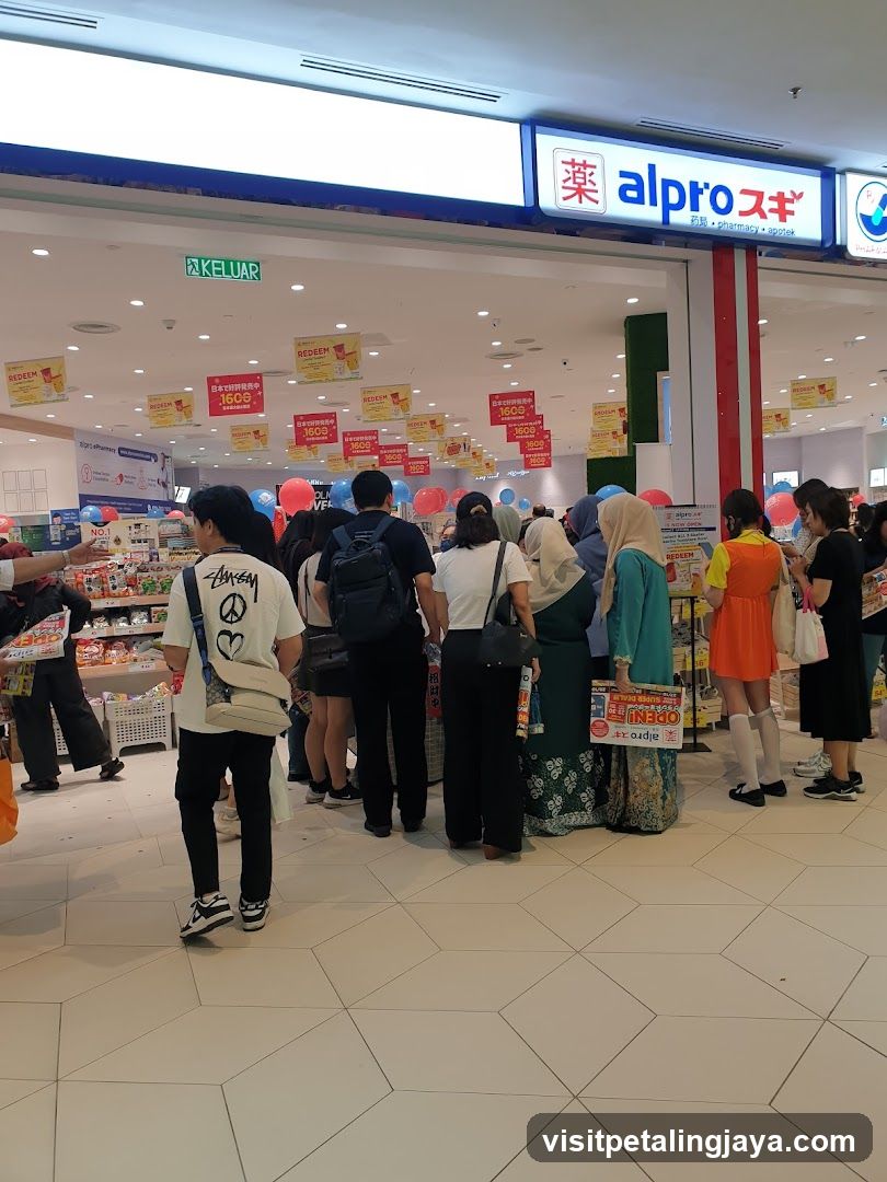 Crowd at alpro pharmacy store