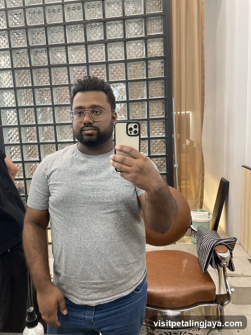 Barber Shop Interior Mirror Selfie