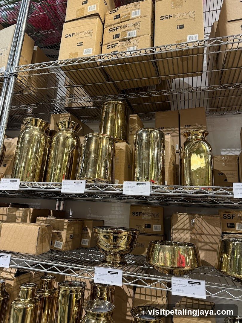 Gold Vessels on Warehouse Shelves