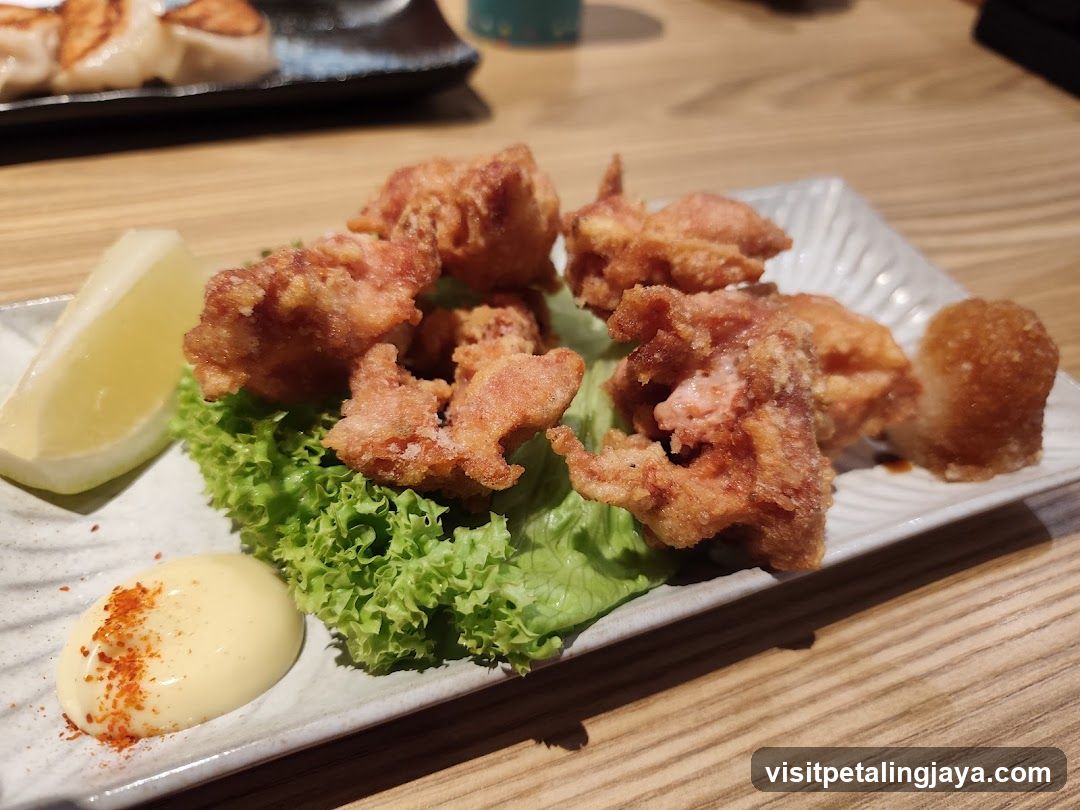 Fried Food with Lemon and Sauce