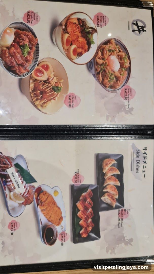 Japanese Cuisine Menu