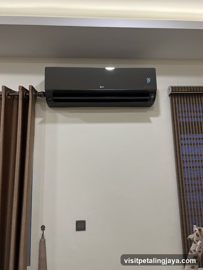 Living Room Interior with Air Conditioner
