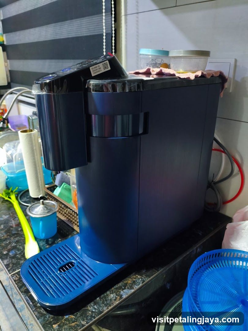 Blue Coffee Machine on Kitchen Counter