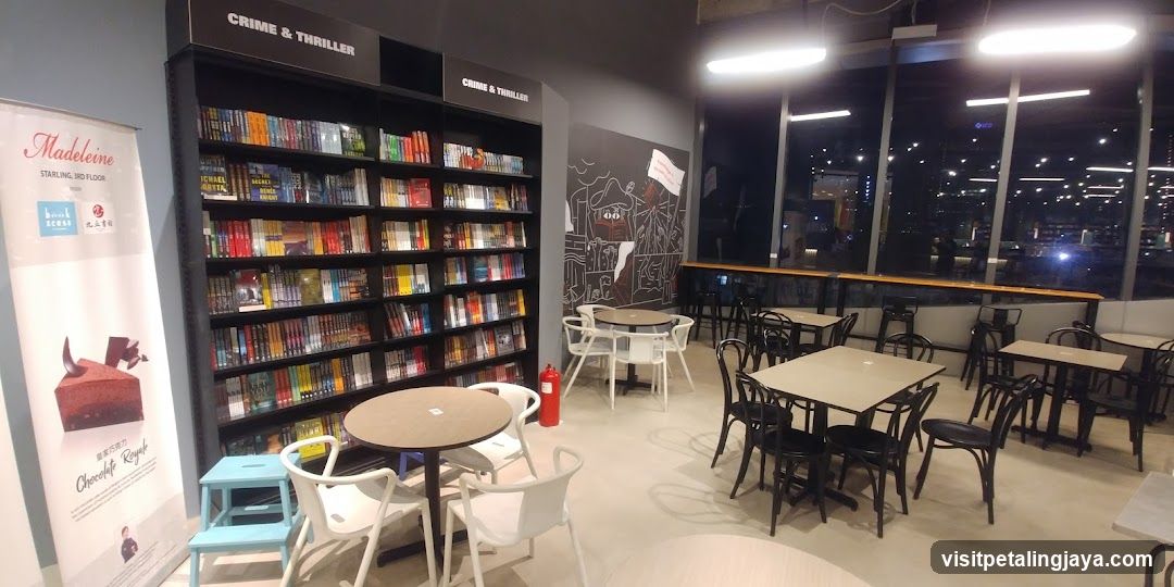 Bookstore Interior with Seating Area