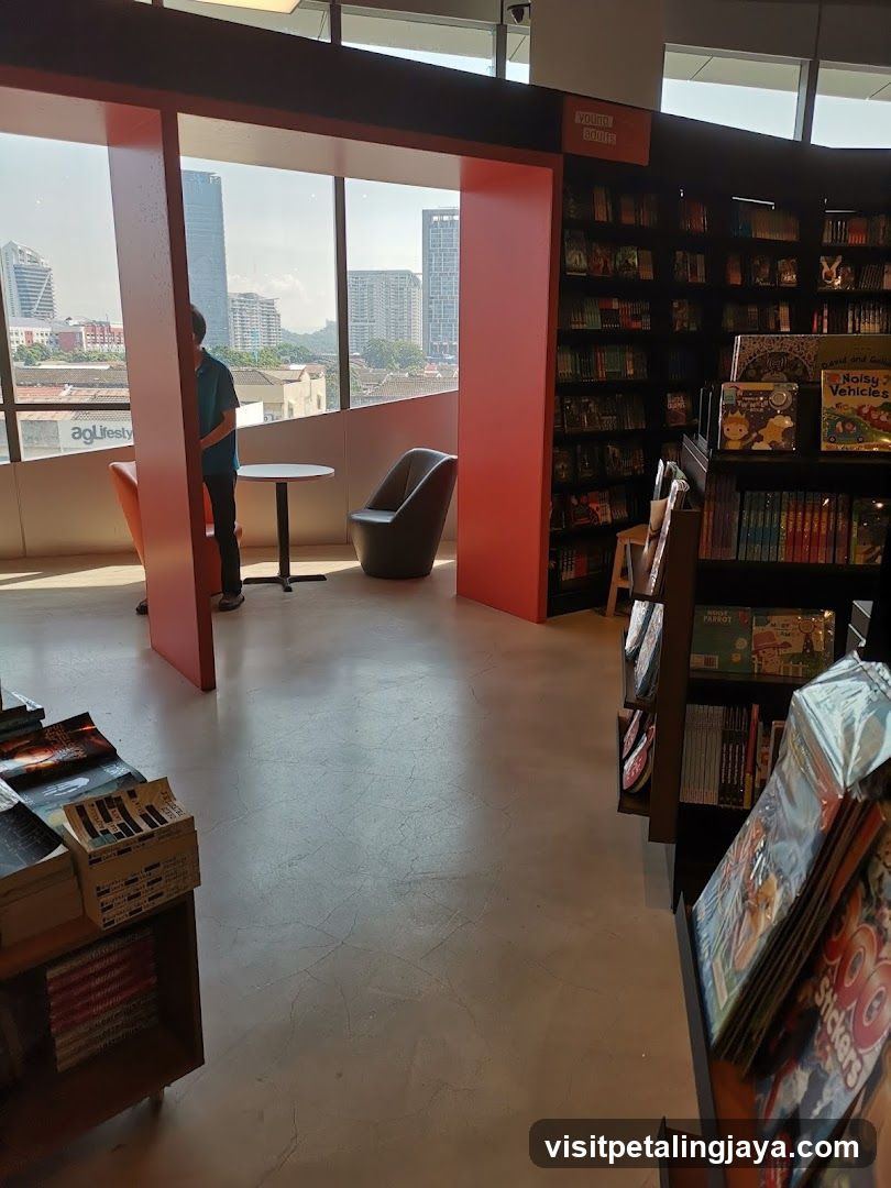 Library Interior with City View