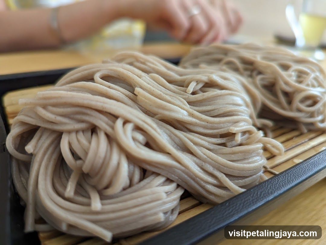 Soba Noodles on Bamboo Mat