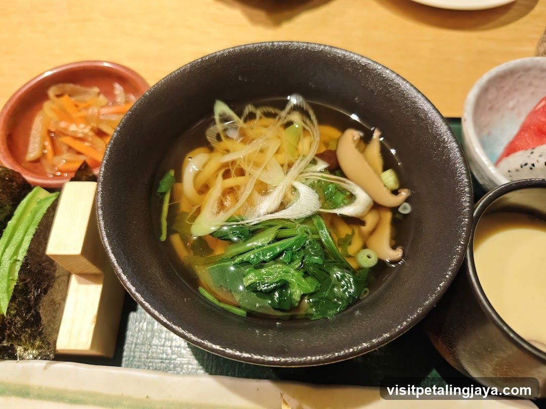 Japanese Noodle Bowl with Side Dishes