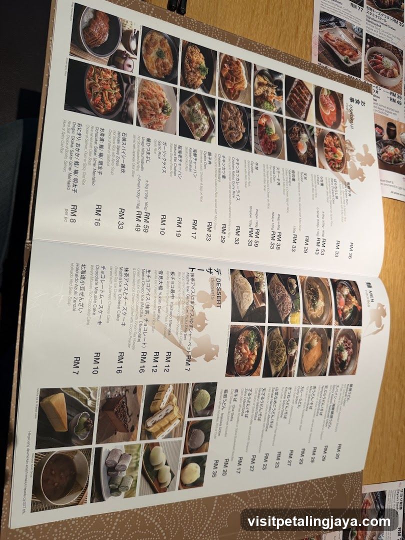 Japanese Restaurant Menu