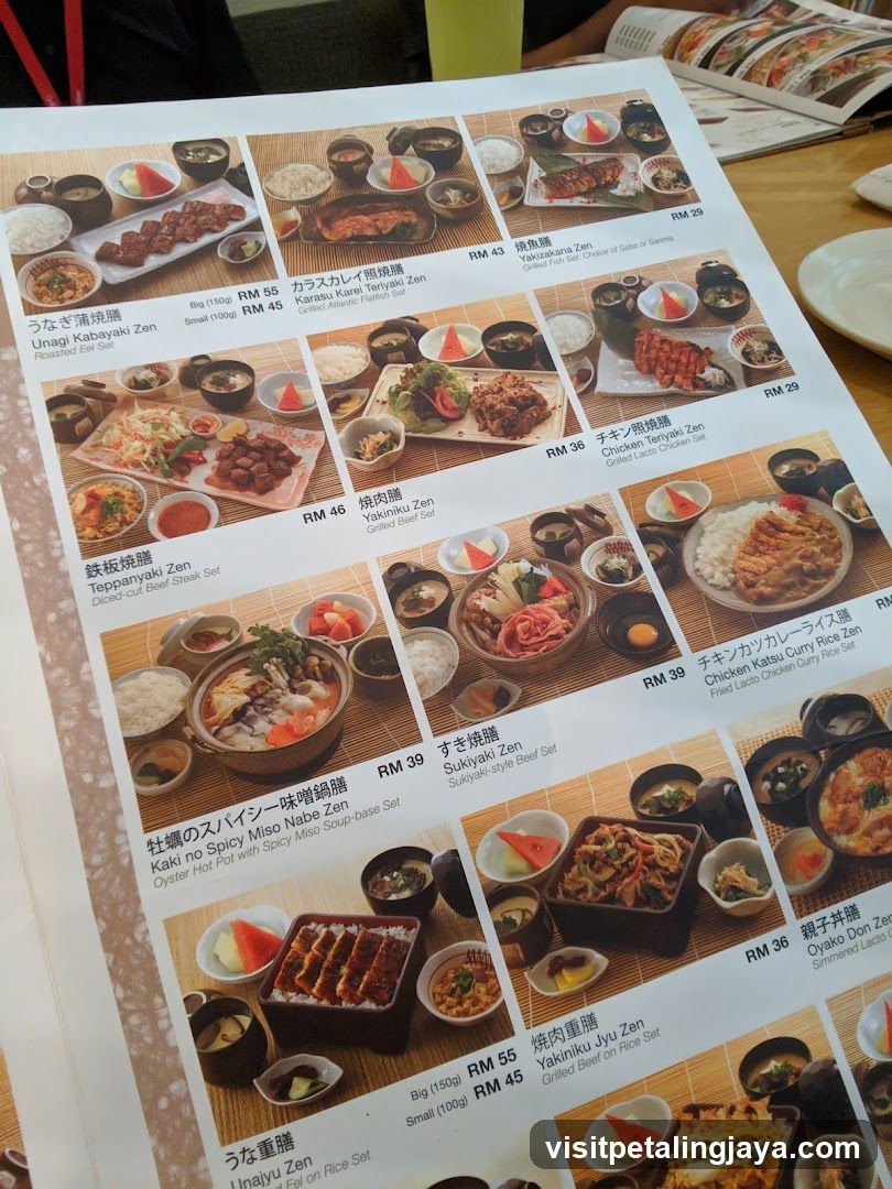 Japanese Restaurant Menu
