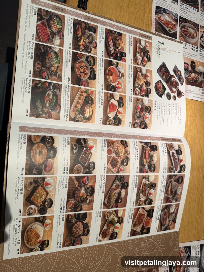 Japanese Restaurant Menu