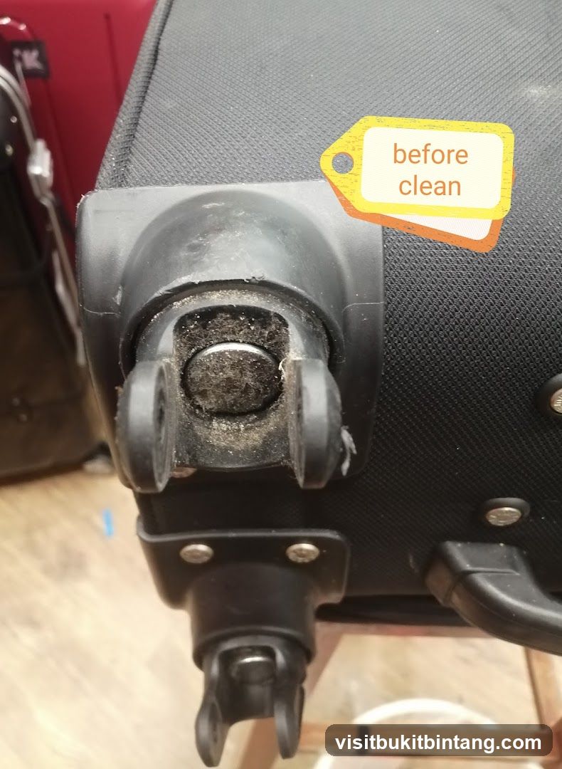Dirty Luggage Wheel