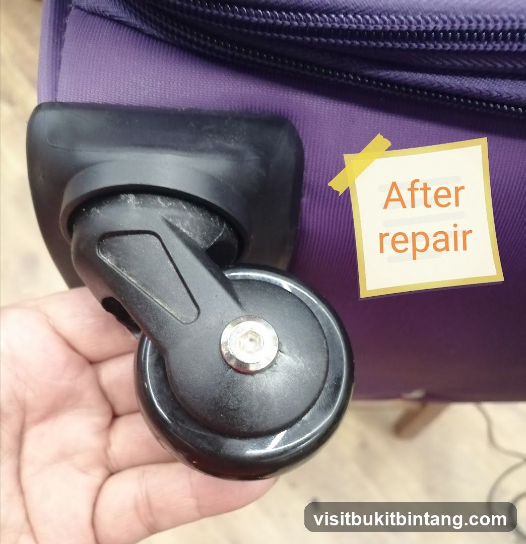 Luggage Wheel After Repair
