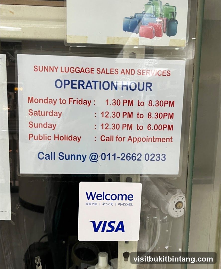 Sunny Luggage Operation Hours