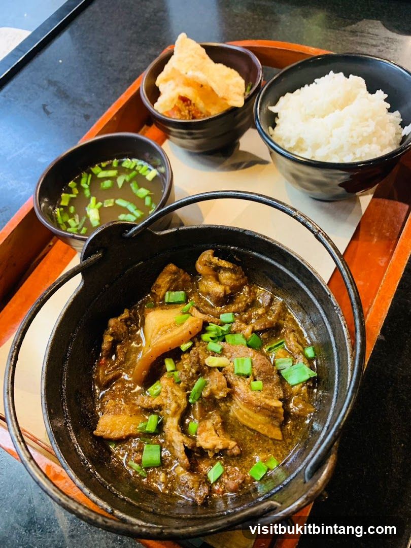 Beef Stew with Rice and Soup