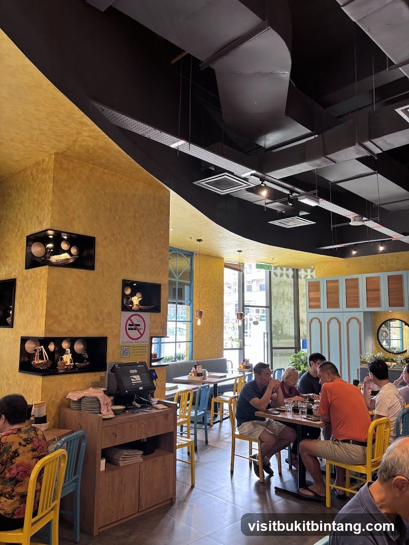 Restaurant Interior with Patrons