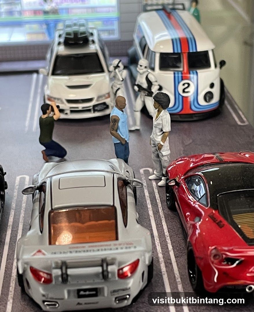 Miniature Scene with Cars and Figures
