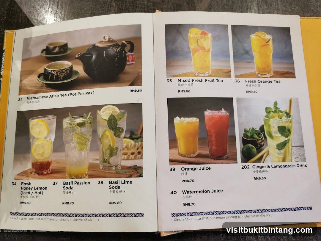 Drinks Menu